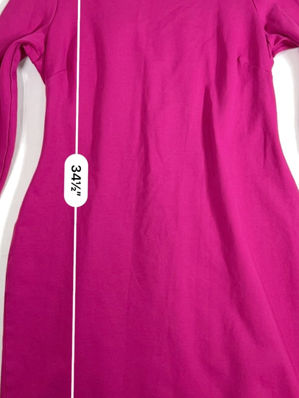 Banana Republic Fuchsia Sheath Work Party Dress Size 12 Back Zip Long Sleeve - Picture 11 of 12